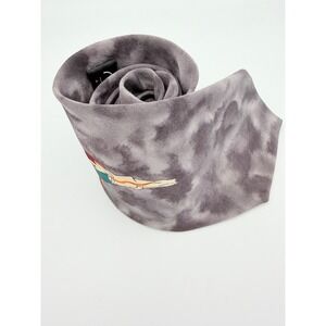 John Lennon Artwork Embrace Silk Tie Grey Watercolor Cloud Mens Necktie
